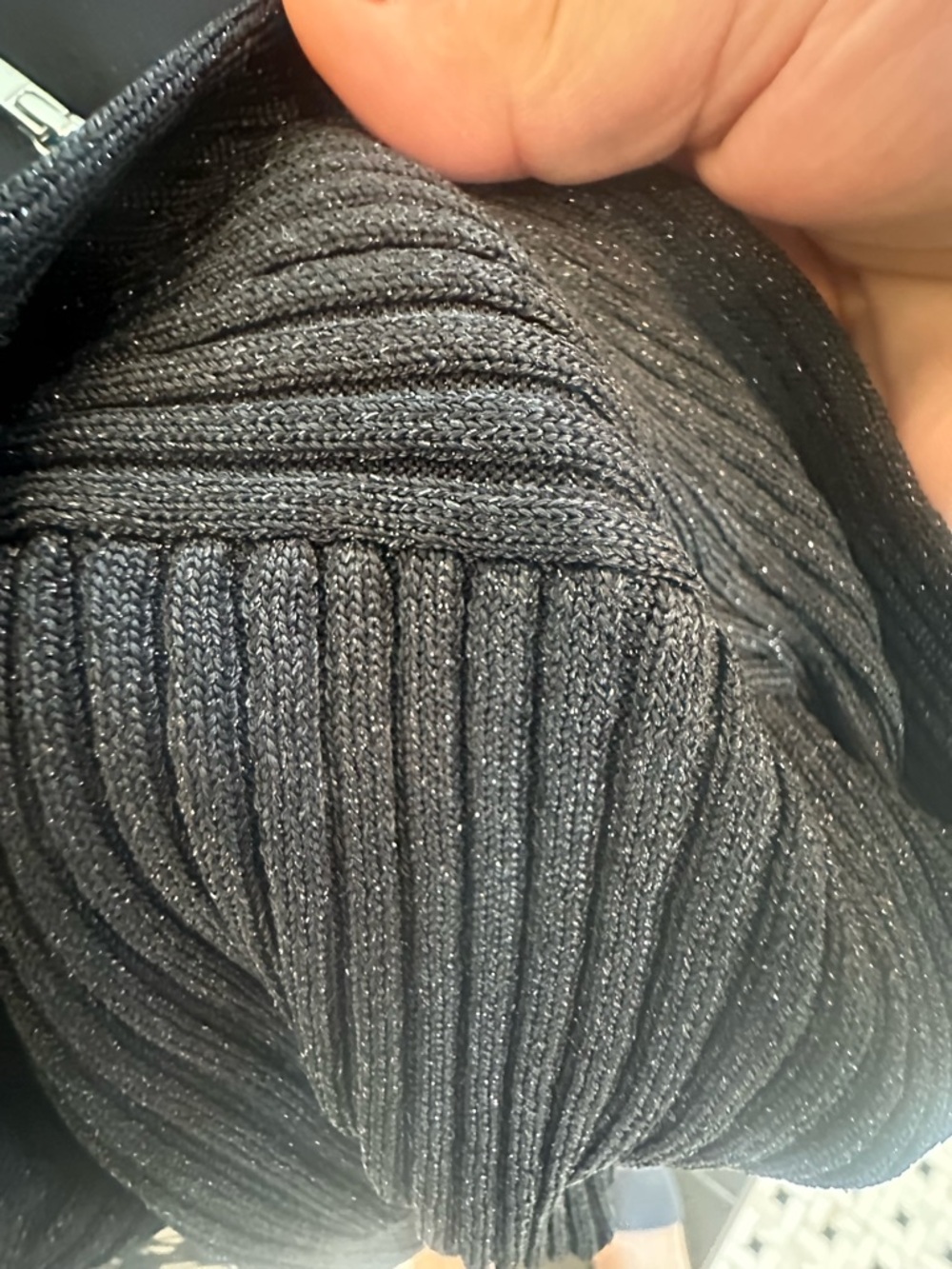 Black Ribbed Halter Crop Top - Picture 4 of 4